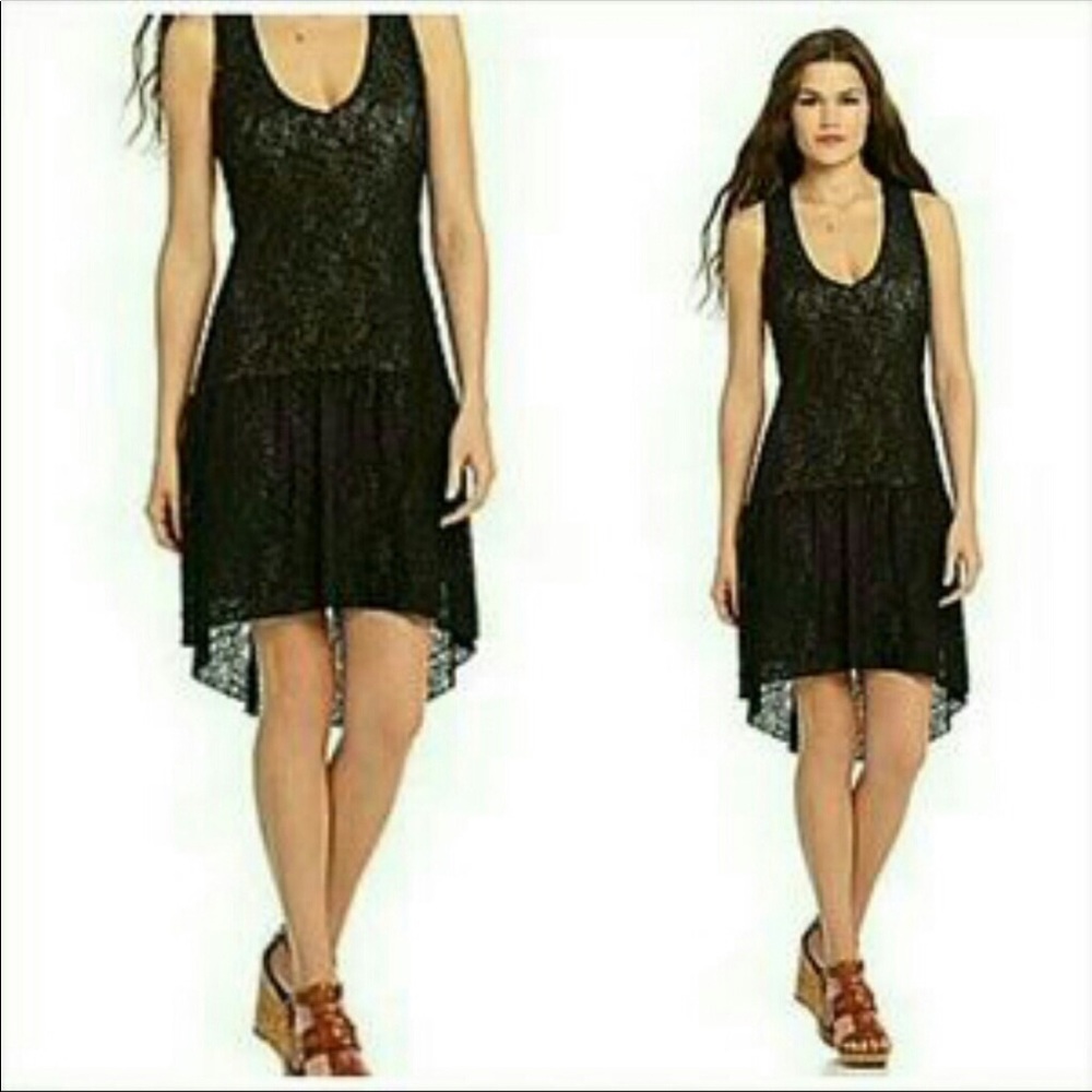 Sanctuary lace high low drop waist dress